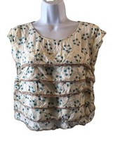 FREE PEOPLE frilly lace ruffle layer shirt top Size small - £13.45 GBP