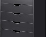 Black Devaise 7-Drawer Chest, Wood Storage Dresser Cabinet. - £132.87 GBP