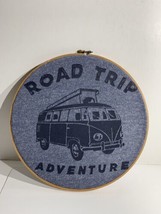 Hoop Wall Art Volkswagen Pop up van Road Trip Adventure Hand Crafted Up-cycled t - £14.50 GBP