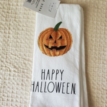 Rae Dunn Kitchen Towels, set of 2, Happy Halloween Trick or Treat image 2