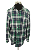 GAP Shirt Mens Size XXL Classic Fit Multicolor Green Plaid Button Front Cotton - £14.74 GBP