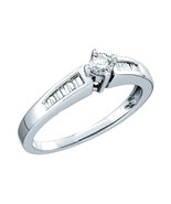 10k White Gold Round Diamond Solitaire Bridal Wedding Engagement Ring 1/... - £319.74 GBP