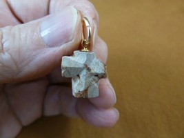 CR504-64 5/8&quot; Fairy Stone Pendant CHRISTIAN CROSS Staurolite Crystal Gol... - $392.13 MXN
