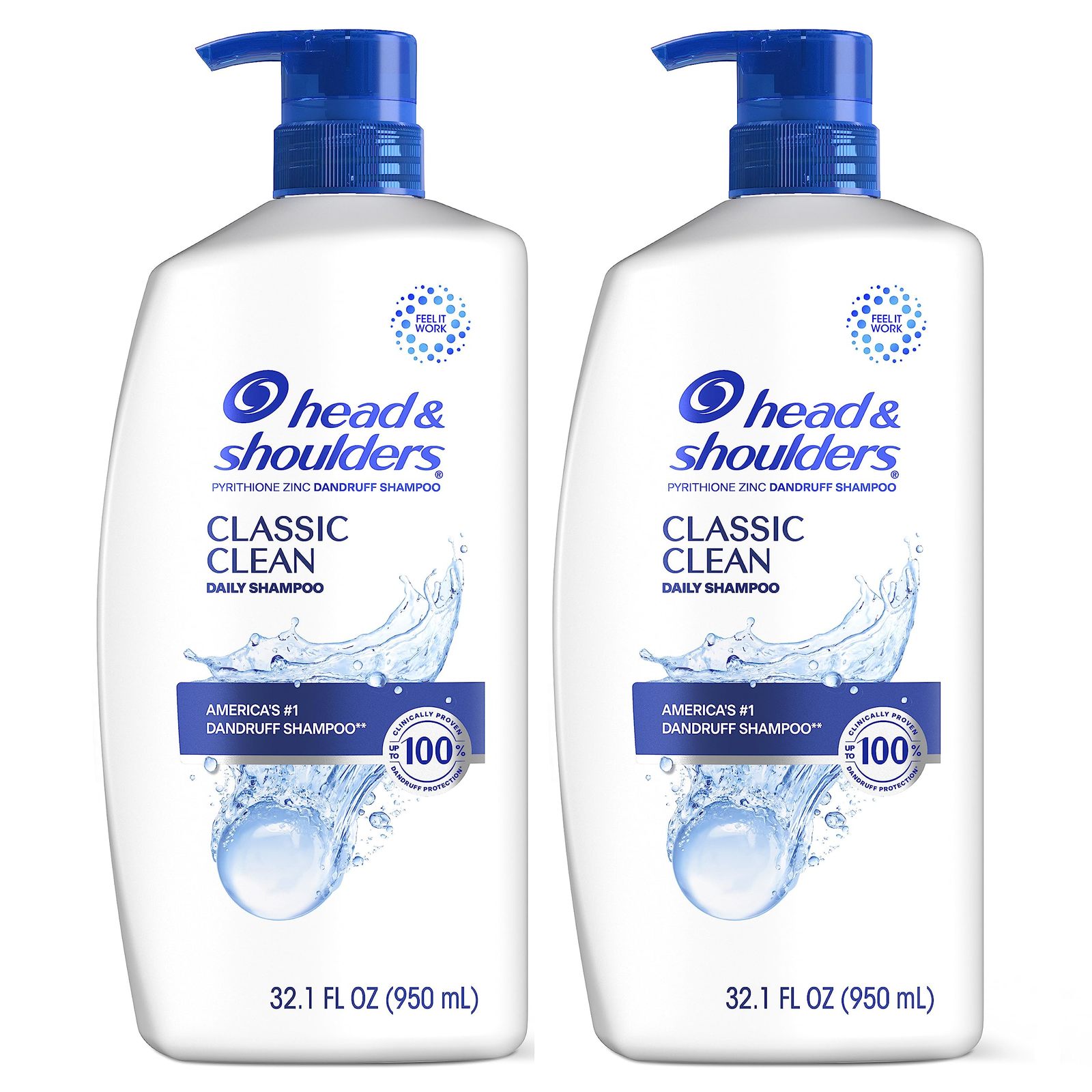 Head & Shoulders Classic Clean Dandruff Shampoo Twin Pack, Anti-Dandruff Daily