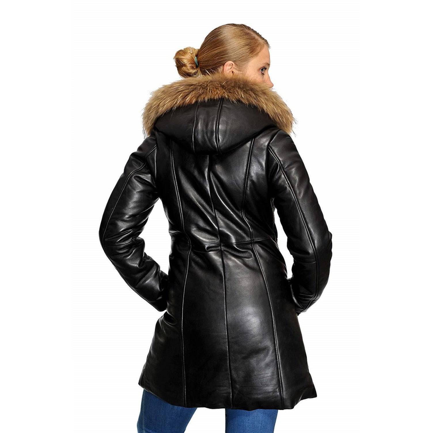 Original Goose Women's Down Parka Leather Coat Item image 2
