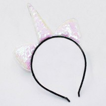 Fancy Sexy Cat Ear Sequin Unicorn Headband Hair Band Halloween - Baby Pink - £3.53 GBP