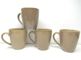 4 Sango Roma Caramel 4815 Beige Light Brown Stoneware 4&quot; Tall Coffee Tea Mugs - £23.33 GBP