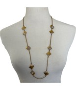 J.Crew Womens Geometric Necklace Gold Tone Shapes With Rhinestones Lobst... - £10.25 GBP