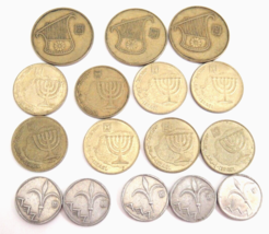 Israel Coins Lot of 16 Assorted Years and Denominations - £6.99 GBP