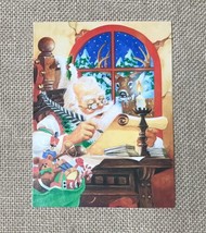 Vintage Robert Dorman Naughty Or Nice Santa Checking List Christmas Card - $6.93