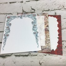 Stationary Lot 32 Sheets In 3 Styles Rose Floral Seashells Hearts Scrapbooking - £8.92 GBP