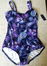 NWT Lands End Deep Sea Twilight Floral One Piece Swimsuit Size 4 MSRP $59 - £22.82 GBP