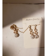 Matching Necklace and Earrings Faux Pearl and Rhinestone ^ - $279.47 MXN