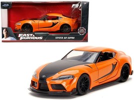 Toyota GR Supra Orange with Black Stripes &quot;Fast &amp; Furious 9 F9&quot; (2021) Movie 1/ - £26.87 GBP