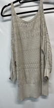 White House Black Market Ivory Top Knit Sweater  Cold Shoulder Gold Spar... - £23.44 GBP