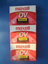 Maxell Mini DV Digital Video Blank Cassettes 60 Minute 3 Pack NEW - $9.37