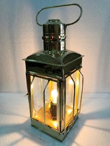 Electric Vintage Stable Gold Brass Lantern Lamp Wall Hanging Home Decor 12 &quot; - £47.71 GBP