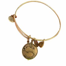 Alex and Ani Taurus Zodiac Charm Bracelet Gold Tone Bangle 7.0&quot; - £7.81 GBP