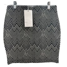 Zara Trafaluc Fall Winter Collection Pencil Skirt S Black White Zigzag NWT - £22.57 GBP