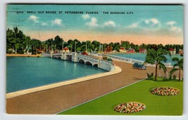 Snell Isle Bridge St. Petersburg Florida Postcard 1948 Old Automobiles Cars Road - $9.03