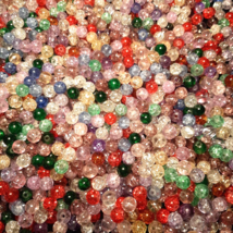 8mm Crackle Glass Beads (50) Mixed Color Assortment - £1.56 GBP