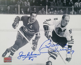 Signed Bobby Hull, Jean Beliveau Photo - Chicago Blackhawks, Montreal Ca... - $125.00
