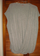 Laurie Felt 2X GRAY Rayon Bamboo/Spandex Knit Crossover Pleat Top - $13.99