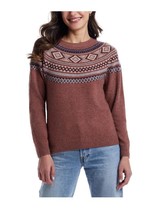 Weatherproof Vintage Womens Sweater Copper Fair Isle Long Sleeves Christ... - $42.99