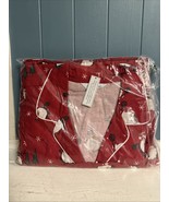 NWT The COMPANY STORE Flannel Pajama Set Two-Piece Red SANTA Print Size XL - $37.23