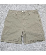 Flint and Tinder Shorts Mens 34 (Fits 32x6.5) Beige Chino Flat Front Office - $28.66