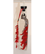 Hand Painted Red Chili Peppers On Oil Bottle And String Of Glass Chili P... - £22.10 GBP