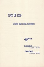 1960 Socorro High School Commencement Graduation Program New Mexico - £27.88 GBP