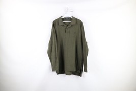 Ralph Lauren Mens Size XL Faded Collared Long Sleeve Polo Shirt Green Cotton - £34.99 GBP