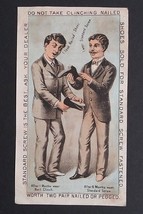 Standard Screw Fastened Boots &amp; Shoes Gentlemen Advertising Trade Card c1880s - £15.71 GBP