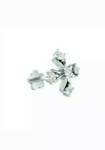 Real Cinco Diamante Flor Nariz Labios Piercing Tornillo Pin Tacha 14k Oro Blanco - £51.91 GBP