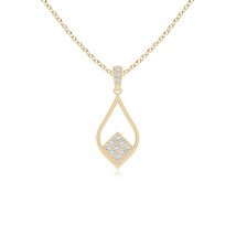 ANGARA 0.13 Ct Lab-Grown Pave-Set Diamond Pointed Teardrop Pendant in 14K Gold - $773.10