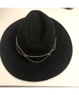 Rope Chain Trimmed Black Felt Fedora Hat - €6,86 EUR
