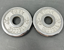 2 VTG York Barbell 1.25lb 1 1/4 Standard Weight Plates CHROME 1&quot; Hole (6) - $18.04