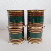 4 Christmas Crafting Ribbon Bowtique Wire Edge 2.5 x 3yd Green Red Gold New - $9.75