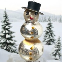 Antique Mercury Blown Glass Christmas Ornament Snowman Top Hat Germany 4-1/2&quot; #2 - £52.73 GBP