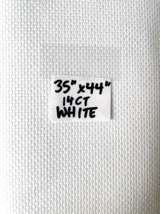 White Aida 14 Count Cross Stitch Fabric 100% Cotton 35&quot; x 44&quot; - $33.20