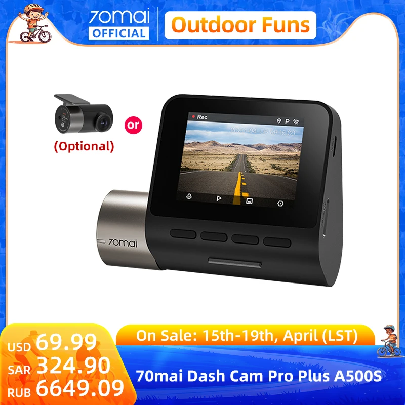 70mai Pro Plus Dash Cam A500S 1944P 70mai Car Dvr Camera Gps Adas 140FOV 24H - £114.37 GBP+