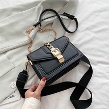 Fashion chain lady Sling bag Panelled color PU Leather Crossbody Bag For Women 2 - £76.25 GBP