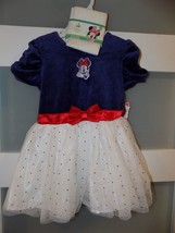 Disney Minnie Mouse Velour Dress W/Glitter Tulle And Tights Size 3T Girl... - $25.55