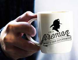 Fireman Mug |Whats Your Superpower | Fireman Gift For Firefighter Mug Coffee Cup - £12.74 GBP