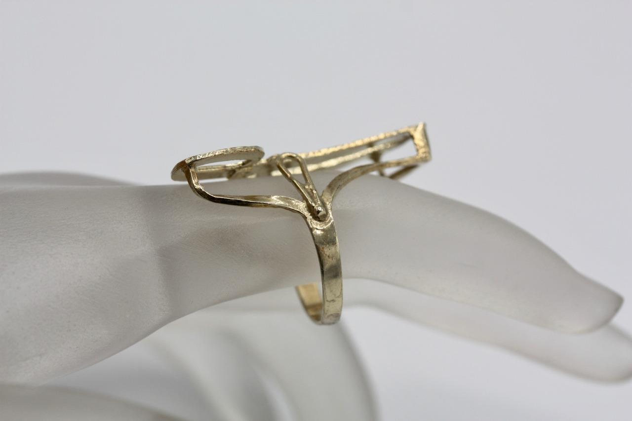 Fine 10K Yellow Gold Diamond Cut Cursive Letter A Initial Ring Size 4.5 Item image 4