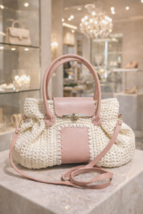 handmade crochet bags new- Blush Ivory luxury - $108.90