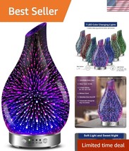 Compact 3D Essential Oil Diffuser - Aromatherapy with 7 Color Changing L... - $784.64 MXN