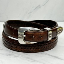 Onyx by Brighton Vintage 1998 Gold Concho Leather Belt Size 38 Mens - $29.69