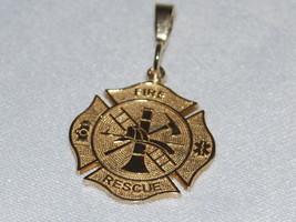 10K Yellow Gold Fire And Rescue Pendant (Weight 2.7 Grams) - $209.02